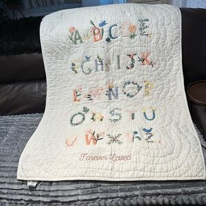Pottery Barn Kids Cream Alphabet Quilt